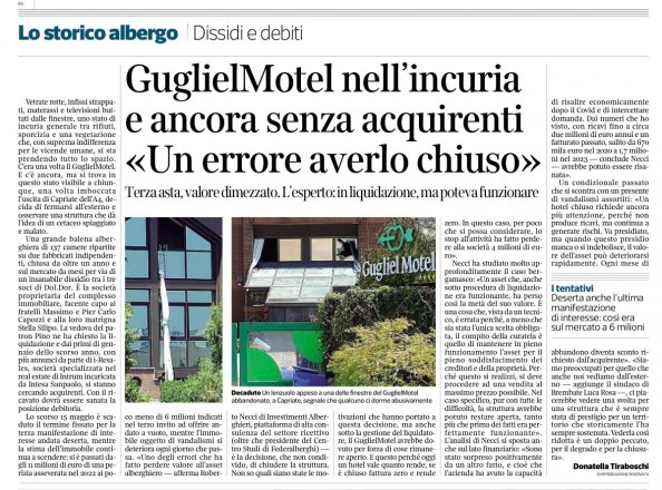 Hotel chiusi, aste e perdita di valore: il Corriere della Sera riprende la mia analisi sul GuglielMotel